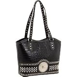 Nocona Blazin Roxx Faux Croc Bag Handbags - Black