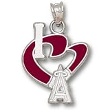 Los Angeles Angels Heart 3/4in Pendant Sterling Silver