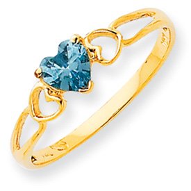 Genuine IceCarats Designer Jewelry Gift 14K Aquamarine Birthstone Ring Size 7.00