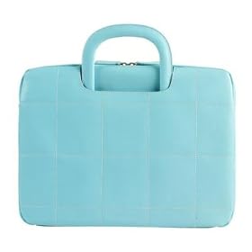 Baekgaard New Leather Powerbook Laptop Sleeve Carry Tote - Designed by Vera Bradley - Caribbean Blue