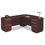 Bush 50DLR72A2CS - Milano Collection Right L-Desk Full Height Pedestals, Harvest Cherry