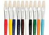 First Impressions Kids Flat Chubby Paint Brush for Kids 10 Pack