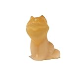 Selenite Fox 01 Animal Orange Crystal Healing Figurine Stone Carving