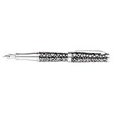 Cross Sauvage, Smoke Stingray Pattern, Fountain Pen, with Rhodium Plated Solid 18 Karat Gold Nib Medium (AT0316-6MD)