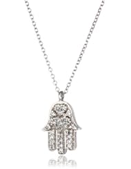 KC Designs "Trinkets" 14k White Gold and Diamond Hamsa Pendant Necklace Chain, 16"
