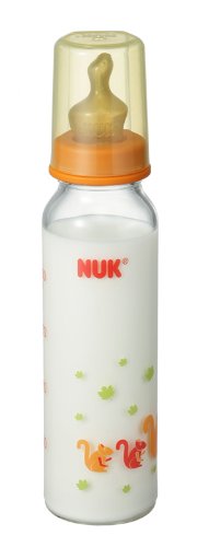NUK スタンダードほ乳びん(ガラス製) 230ml 天然ゴムニップル リスOR FDNK0060206