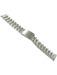 16-22mm Speidel Silver Tone Deployment Buckle Watch Band Fits Fossil