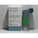 2xVENTOLIN EVOHALER ASTHMA INHALER BNISB CHEAPEST