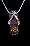 Flip Flop Pendant Charm College University Iowa State Cyclone with 18 Sterling Silver Chain