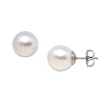 South Sea White Pearl Earrings in 14K White Gold