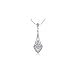 Bling Jewelry Bridal Vintage Art Deco Style Filigree Pave Crystal Teardrop Pendant Necklace for Women for Women Silver Plated