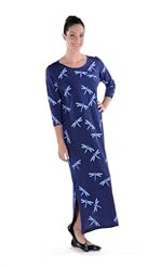 Petite Cotton/Knit Spring Summer Fall Winter Scoop Neck General Print Ankle Length 3/4 Sleeves Evening Dress 