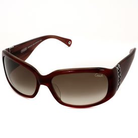 Click here to buy Coach Jacqueline Wraparound Sunglasses S828 JACQ BURG 62 17: Burgundy Horn Brown by Coach.