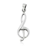 Sterling Silver Music Treble Clef Charm Pendant