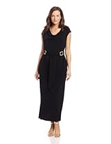 Hot Sale Calvin Klein Women's Cowl Necked Maxi Dress, Black, 0X