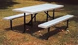 6' Durable All Welded Picnic Table With 2 x 10 x 6' Aluminum Planks