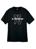 Mens Long 75 Throwback Black T Shirt Size Medium