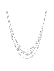 Beaded Silvertone Necklace