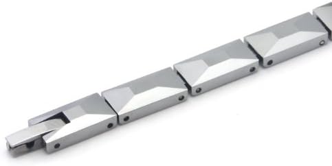 Men's Diamond Cut Tungsten Carbide Link Bracelet 7"