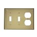 Leviton 80721-I 3-Gang 2-Toggle 1-Duplex Device Combination Wallplate, Standard Size, Ivory