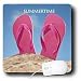 Florene Décor II - Pink Summer Flip Flops On Beach - Mouse Pads