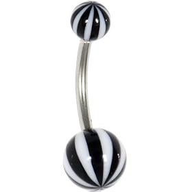 Midnight BEACH BALL Banana Belly Ring by Beach Ball Belly Button Rings