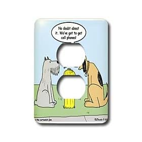 Rich Diesslins Funny General Cartoons - Dog Fire Hydrant Discussions - Cell Phones - Light Switch Covers - 2 plug outlet cover