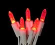 Set of 70 LED Red M5 Mini Christmas Lights - White Wire