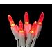 Set of 70 LED Red M5 Mini Christmas Lights - White Wire