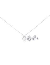 Nickel Free Sterling Silver Necklace & Earring Sets Tear Drop Clear CZ Set Pendant Dimensions: L 16.2mm X W13mm Weight: 2.9Grams Adjustable 16" - 18" Chain Included Earringsdimensions: L 13.4mm X W 11.1mm Weight: 4.3Grams
