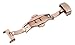 RECHERE 22mm Stainless Steel Push Button Deployment Clasp for Leather Watch Band Strap Rose Gold