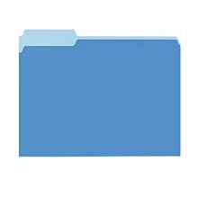Pendaflex 1521/3BLU Pendaflex 2-Tone File Folders, 1/3 Cut, Top Tab, Letter, Light Blue, 100/Box