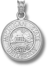 Michigan State Spartans Sterling Silver Seal Pendant