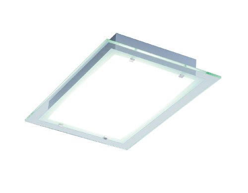 ET2 Lighting E22121-10 Contempra 2-Light 22-Inch Ceiling Flush Mount, Brushed Aluminum with Clear/White