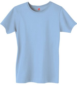 Hanes Women`s Relaxed Fit Jersey ComfortSoftÂ® Crewneck T-Shirt, M-Light Blue
