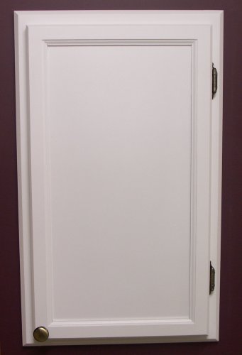 Solid Wood In the Wall Bathroom Recessed Medicine Cabinet, Your choice of Enamel Finish, 4" Deep (WC-430), mounts in wall using only construction adhe