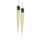 Marcia Moran Black Druzy Oval Stone And Chain