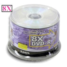 Ridata 8X DVD-R Matte-Silver 600 Pack in Cakebox by 