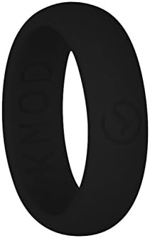 Knod Women's Flexible Silicone Rubber Wedding Band Ring, For An Active Lifestyle, Black- 5