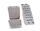 3pcs Non-slip Car Brake/Clutch Alloy and Brushed Metal Pedals for Honda Fit Unlimited (Silver)