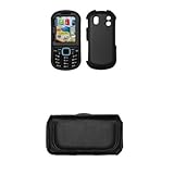 Premium Black Rubberized Case Cover Snap-On Cell Phone Protector + Leather  ....