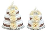 Bloomers Cream Peonies With Leopard Diaper Cake -2 Tier