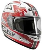 KBC FORCE RR BLADE 2F RED_WHITE_SILVER MOTORCYCLE Full-Face-Helmet