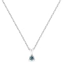 10k White Gold Martini Set Blue Diamond Pendant (.15 ct)