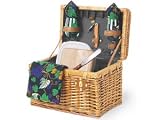 Picnic Time 219-19-300 Black Napa Wine and Cheese Picnic Basket 2-person