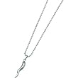 Stainless Steel Italian Horn Mens Necklace 22" New