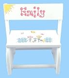 Large Flip - Flowers-White Stool w/Butterflies