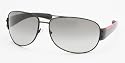 PRADA SPS 52G SPS52G 1BO-3M1 DEMI-SHINY BLACK METAL GRAY GRADIENT LENS AVIATOR SUNGLASSES SHADES