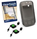 HTC Touch Dual (European) FlexiSkin Starter Kit (ClearTouch Anti-Glare, Jet Black)