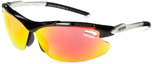 Tifosi  T Sport Sunglasses,Gloss Black Frame/Smoke W/ Red Glare Guard, Ac Red, Clear Lens,one size On Sale